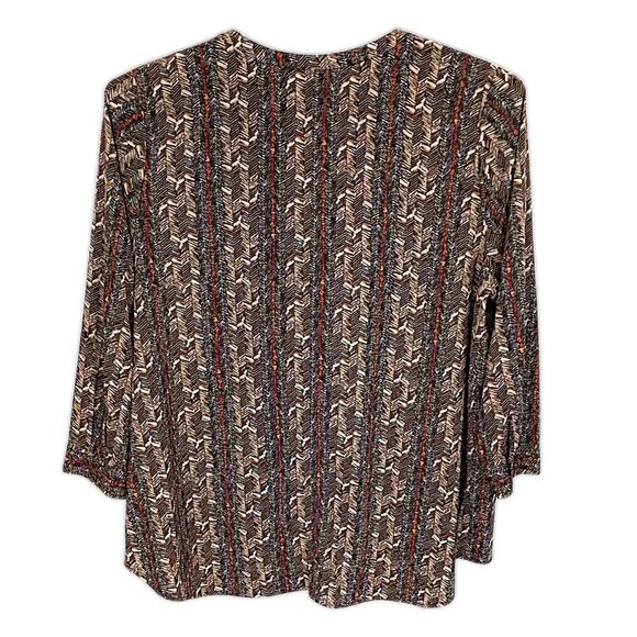 Catherines Top Plus Size 3X Button Up Bohemian Boho Chic Tribal Ethnic Flowy - Picture 11 of 16